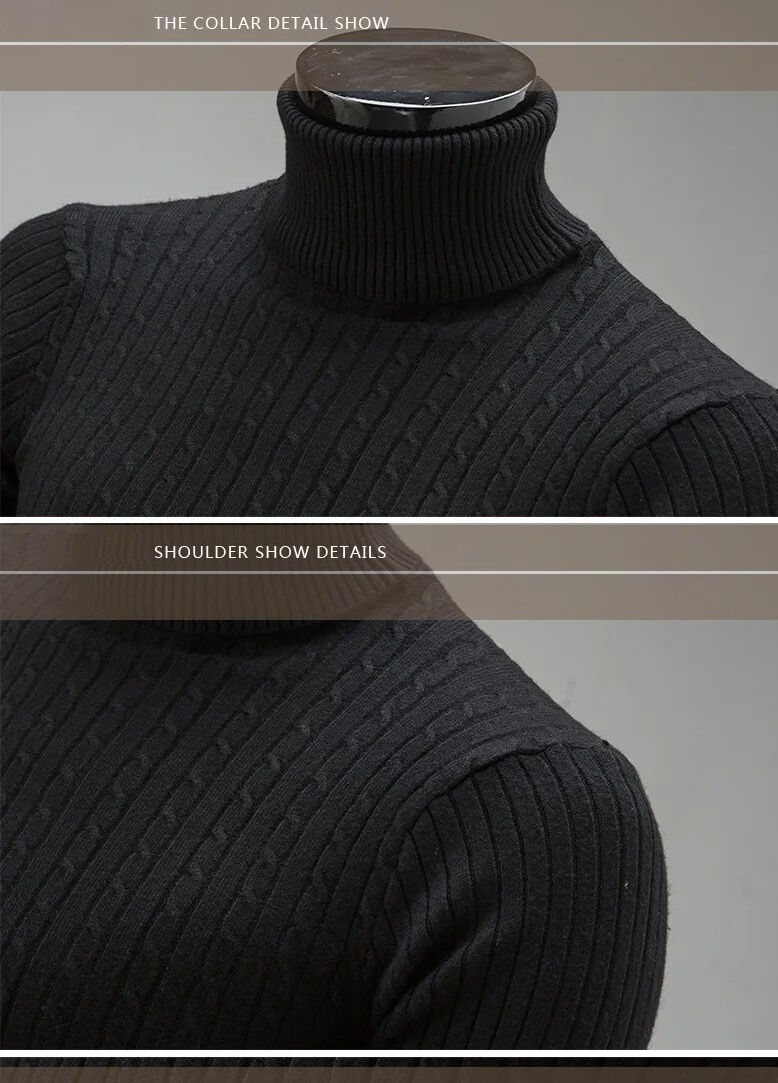 Lojas Vibe – Slim Turtleneck Knitted Sweater